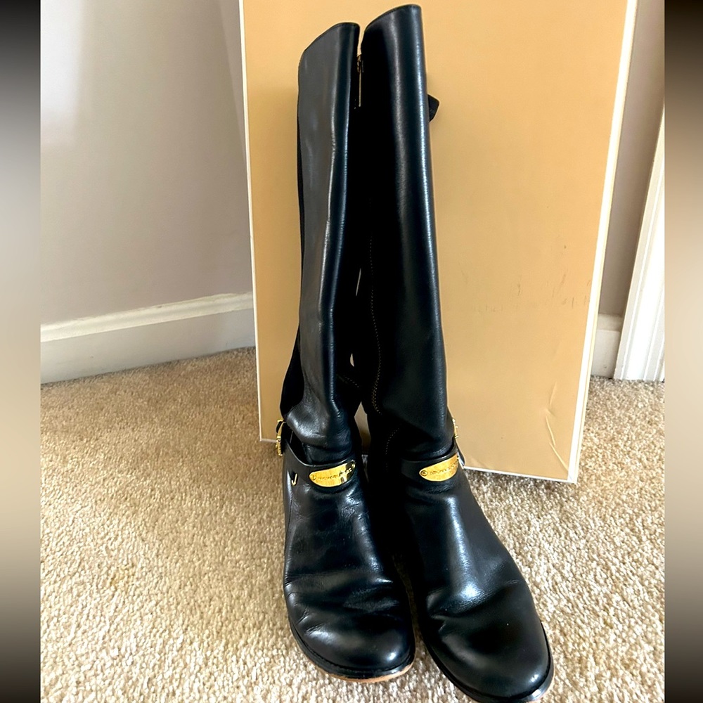 Michael Kors Arley Knee Hi Leather Boots Size 8